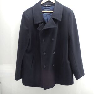 Michel Beaudouin Peacoat Navy Blue Mens Size 56 Wool Blend Captains Coat Tintin